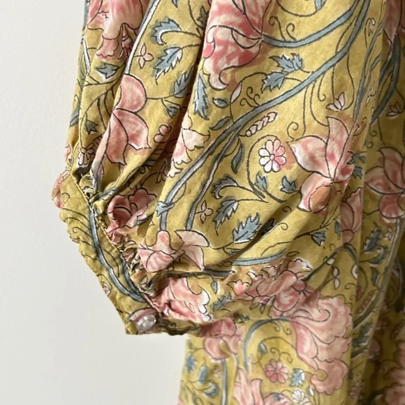 100% Cotton Green Floral Maxi Dress - Picture 7 of 16